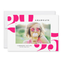 Hot Pink 2025 Bold Typography Foto Afstuderen