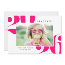 Hot Pink 2025 Bold Typography Foto Afstuderen