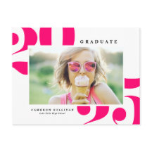 Hot Pink 2025 Bold Typography Foto Afstuderen