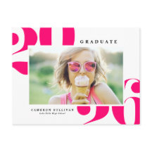 Hot Pink 2025 Bold Typography Foto Afstuderen