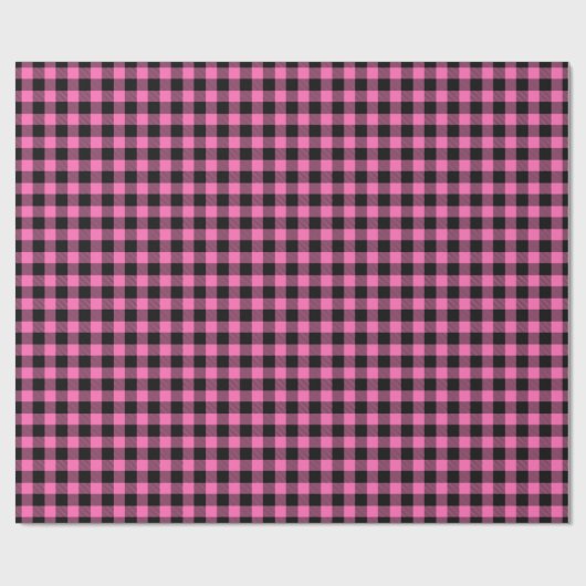 Hot Pink #2, Black Buffalo Pset Tartan Cadeaupapier (Vlak)