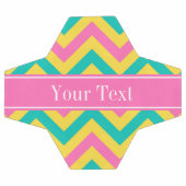 Hot Pink 2 Blauwgroen ananas LG Chevron Name Monog Voetbal (Enkel)