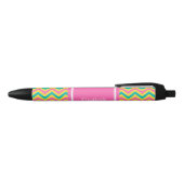 Hot Pink 2 Blauwgroen ananas LG Chevron Name Monog Zwarte Inkt Pen (Bovenkant)