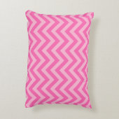Hot Pink #2 Cotton Snoep LG Chevron Name Monogram Accent Kussen (Achterkant (Verticaal))