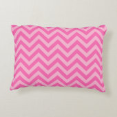 Hot Pink #2 Cotton Snoep LG Chevron Name Monogram Accent Kussen (Achterkant)
