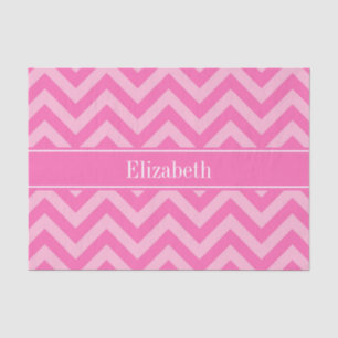 Hot Pink #2 Cotton Snoep LG Chevron Name Monogram Tissuepapier
