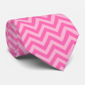 Hot Pink 2, Cotton Snoep LG Chevron ZigZag Pattern Stropdas (Opgerold)