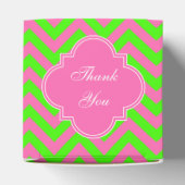 Hot Pink #2 Lime Green LG Chevron Name Monogram Bedankdoosjes (Bovenkant)