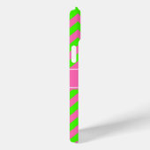 Hot Pink #2 Lime Green LG Chevron Name Monogram Case-Mate iPhone Case (Achterkant / Rechts)