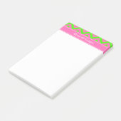 Hot Pink #2 Lime Green LG Chevron Name Monogram Post-it® Notes (Schuin)