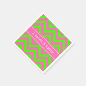 Hot Pink #2 Lime Green LG Chevron Name Monogram Servet (Hoek)