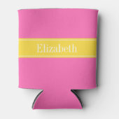 Hot Pink #2, Monogram naam ananasslint Blikjeskoeler (Voorkant)