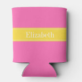 Hot Pink #2, Monogram naam ananasslint Blikjeskoeler (Achterkant)