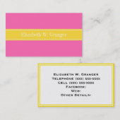 Hot Pink #2, Monogram naam ananasslint Visitekaartje (Voorkant / Achterkant)