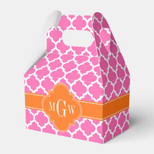 Hot Pink#2 Moroccan #5 Pomkin Monogram 3 Initiaal Bedankdoosjes