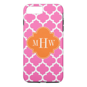 Hot Pink#2 Moroccan #5 Pomkin Monogram 3 Initiaal Case-Mate iPhone Case