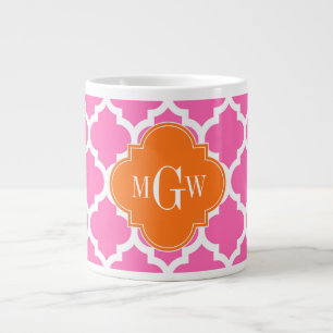 Hot Pink#2 Moroccan #5 Pomkin Monogram 3 Initiaal Grote Koffiekop