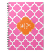 Hot Pink#2 Moroccan #5 Pomkin Monogram 3 Initiaal Notitieboek (Voorkant)