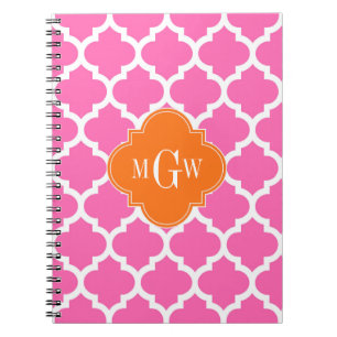 Hot Pink#2 Moroccan #5 Pomkin Monogram 3 Initiaal Notitieboek