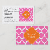 Hot Pink#2 Moroccan #5 Pomkin Monogram 3 Initiaal Visitekaartje (Voorkant / Achterkant)