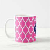 Hot Pink #2 WhMoroccan #4 Navy Name Monogram Koffiemok (Links)