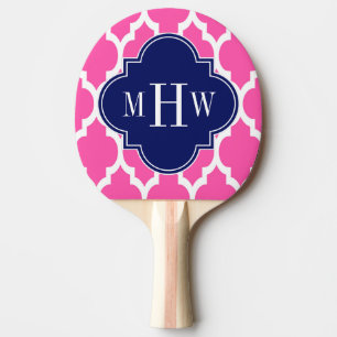 Hot Pink #2 WhMoroccan #4 Navy Name Monogram Tafeltennisbatje