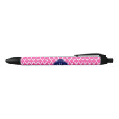 Hot Pink #2 WhMoroccan #4 Navy Name Monogram Zwarte Inkt Pen (Bovenkant)