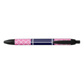 Hot Pink 2 Whockey Marokkaans #5 Navy Blue Name Mo Zwarte Inkt Pen (Achterkant)