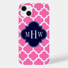 Hot Pink #2 Whockey Marokkaanse #5 Navy 3 Initiaal Case-Mate iPhone Case