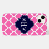 Hot Pink #2 Whockey Marokkaanse #5 Navy 3 Initiaal Case-Mate iPhone Case (Achterkant (horizontaal))
