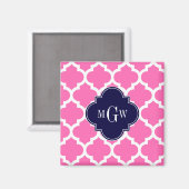 Hot Pink #2 Whockey Marokkaanse #5 Navy 3 Initiaal Magneet (Voorkant / Achterkant)