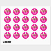 Hot Pink 3 Foto Wimper Tech Logo Bedankt Ronde Sticker (Vel)
