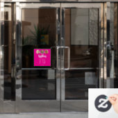 Hot Pink 3 Foto Wimper Tech Openingstijden Raamsticker (Kantoordeur)