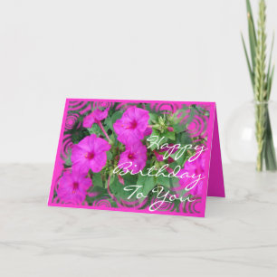 Hot Pink 4 uur bloemen-aanpassen elke gelegenheid Kaart