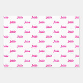 HOT PINK 50th Happy Birthday Aangepaste naam Inpakpapier Vel (Voorkant 2)