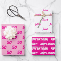 HOT PINK 50th Happy Birthday Aangepaste naam