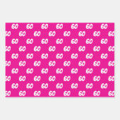 HOT PINK 60th Happy Birthday Aangepaste naam Inpakpapier Vel (Voorkant)