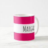 Hot Pink aangepaste naam gepersonaliseerd Koffiemok (Voorkant rechts)