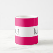 Hot Pink aangepaste naam gepersonaliseerd Koffiemok (Center)