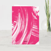 Hot pink | Abstract Afstuderen penseelstreken Bedankkaart (Achterkant)
