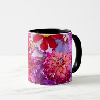 Hot Pink Abstract Floral Dahlia Coffee Mok