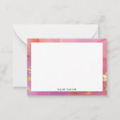 Hot Pink Abstracte Border Note Cards Notitiekaartje (Voorkant)
