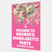 Hot Pink Acryl Bloemen Bachelorette Welkom Teken Acryl Bord (Hoek)