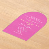 Hot Pink Acryl bruiloft uitnodiging (Laagn)
