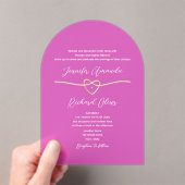 Hot Pink Acryl bruiloft uitnodiging (Insitu (Draagbaar))