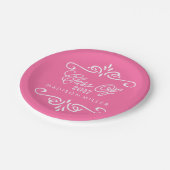  Hot Pink | afstudeerfeest Papieren Bordje (Gekanteld)