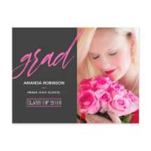 Hot-Pink Afstuderen aankondigingsfoto