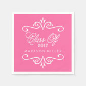 Hot Pink | Afstuderen Napkins Servetten (Voorkant)