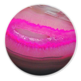 Hot Pink Agate Faux Gemstone Keramische Knop