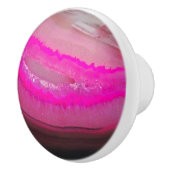 Hot Pink Agate Faux Gemstone Keramische Knop (Rechts)